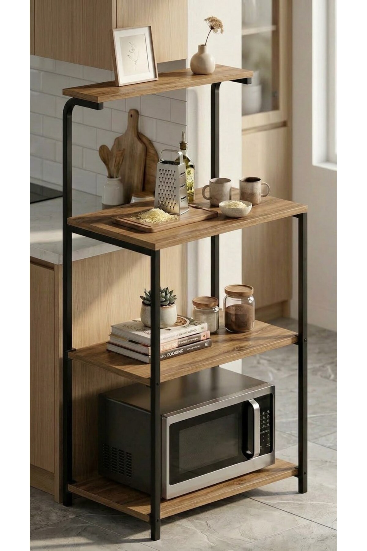 Pratico Bango 4 Raflı Çok Amaçlı Stand Atlantik Çam 60x40 cm