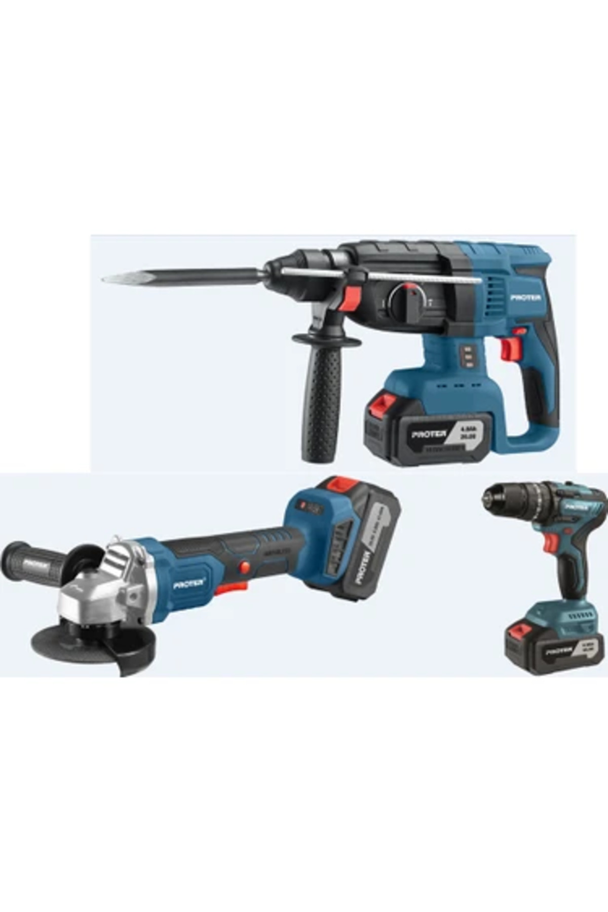 Proter PST 903 TRİO 4.0 Ah 20 V Li-ion Pil Kömürsüz Şarjlı (Üçlü