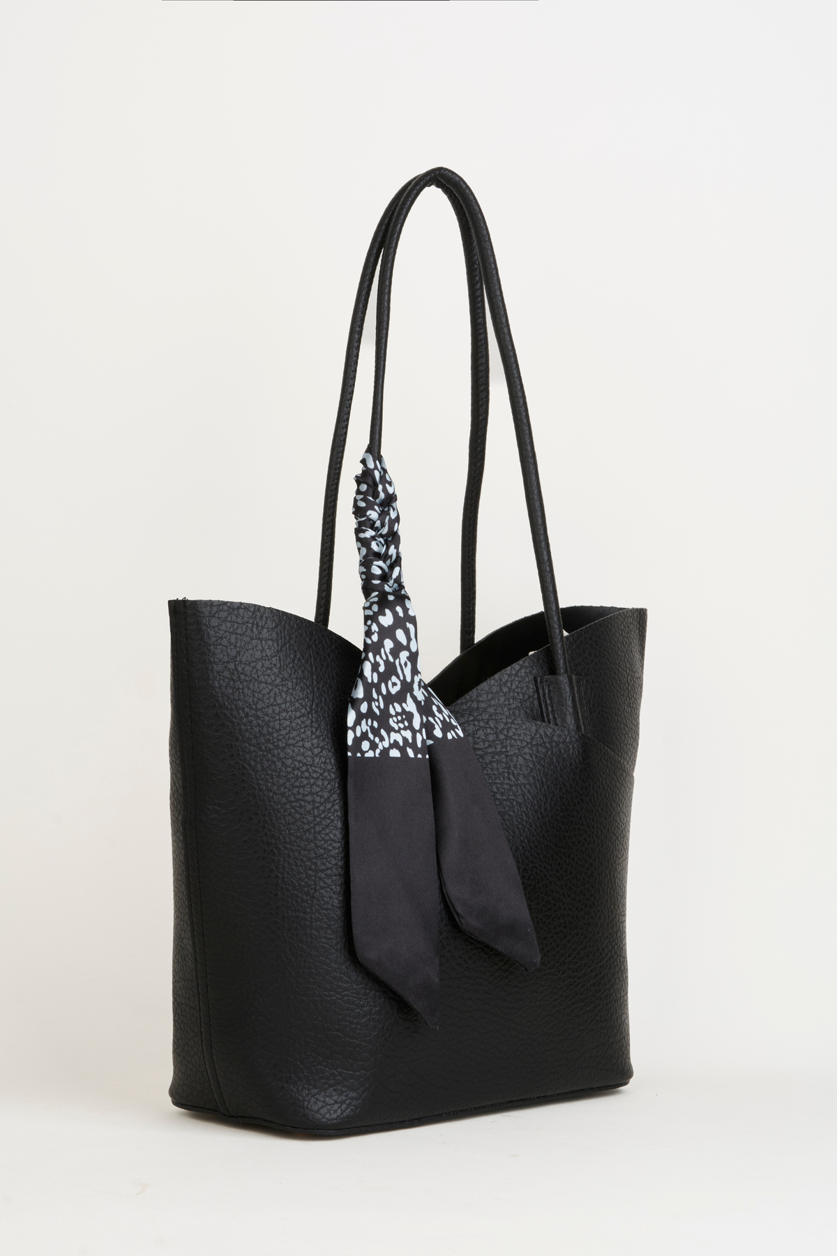 Women Camellia Black Scarf And Organizer Gift Snap Closure Hand Arm And Shoulder Bag