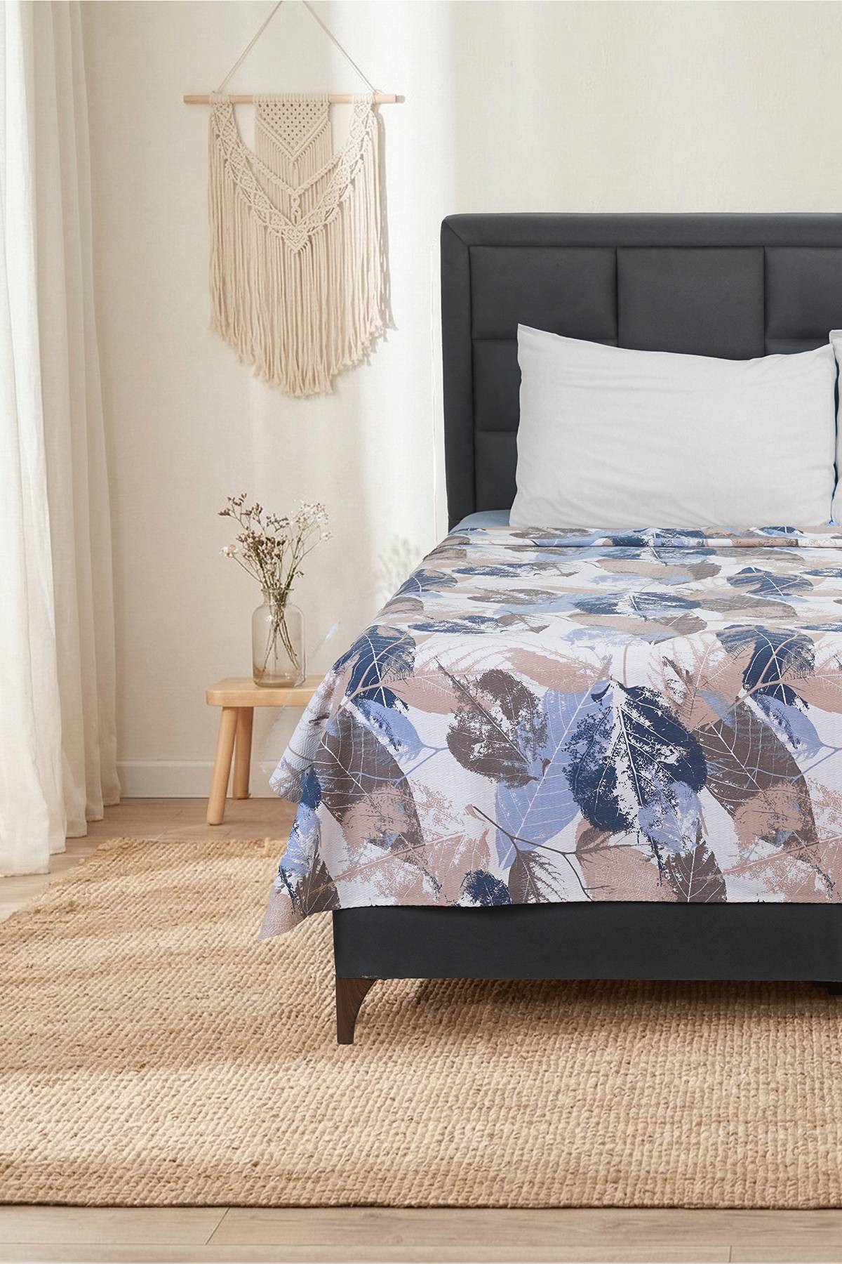 Punch Single Cotton All-Season Quilting Bedspread 160x240 Cm| Autumn Dream Blue