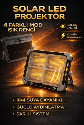 LUMIXA ENERJİ 200 WATT SOLAR LED 4 FARKLI IŞIK MODU (GÜNEŞ IŞIĞI İLE ŞARJ)