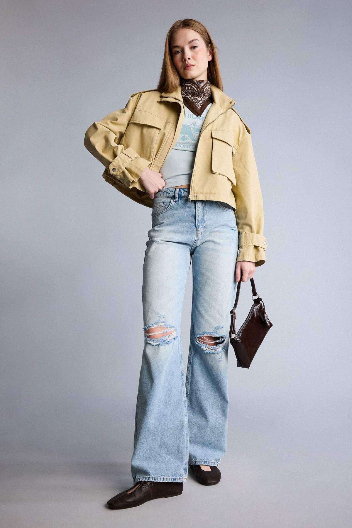 Defacto  Fermuarlı Kısa Pamuklu Mont H1557AX26SP - Görsel 2