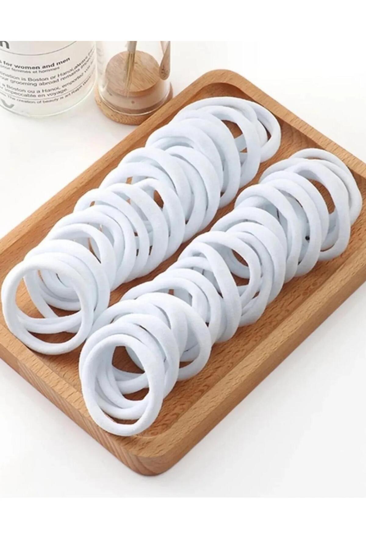 FLEX FASHION 50 ADET Lastik ESNEK BEYAZ Toka Seti