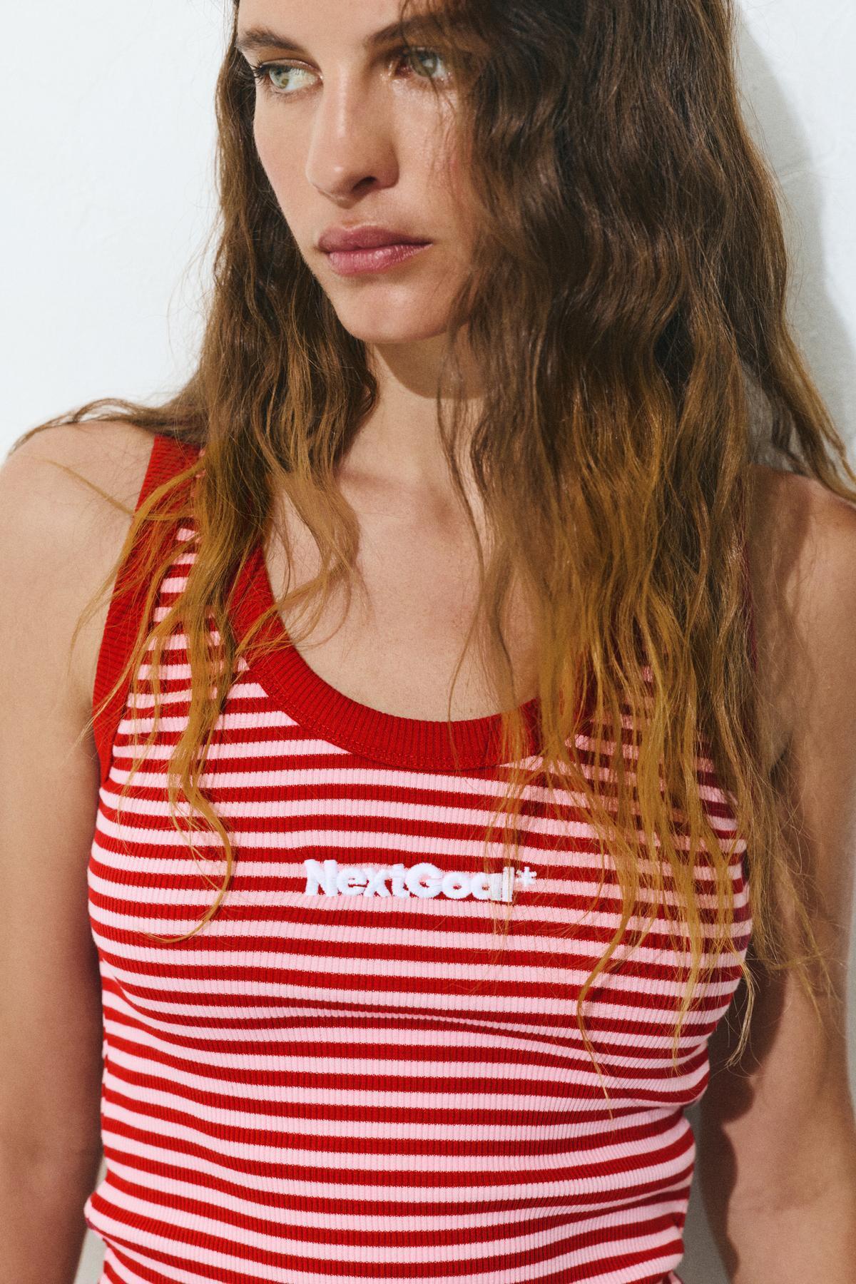 Pull & Bear  İşlemeli çizgili tank top - Görsel 5