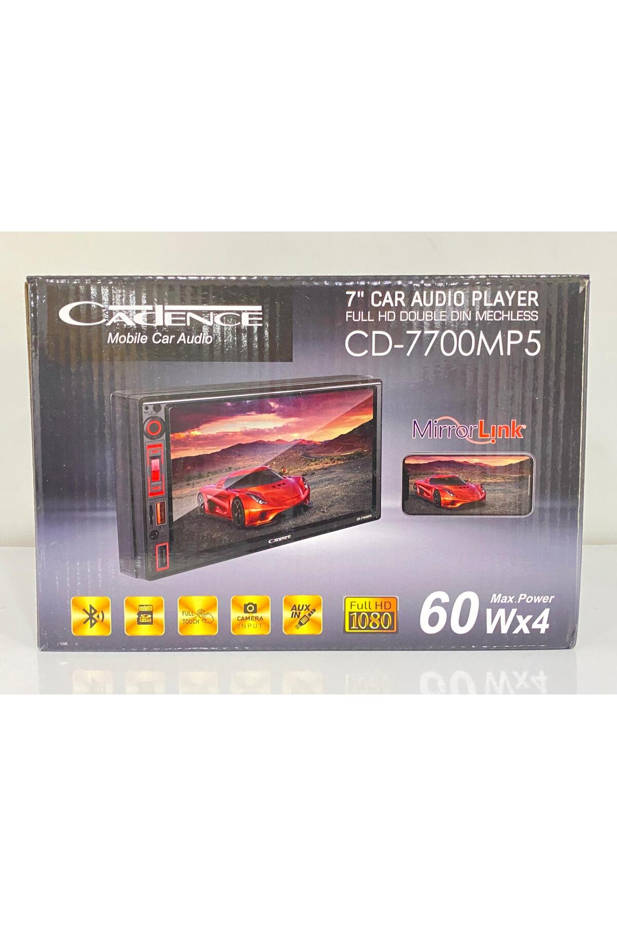 Cadence CD-7700MP5 7 İNÇ TEK DİN DOUBLE TEYP KAMERA HEDİYELİ