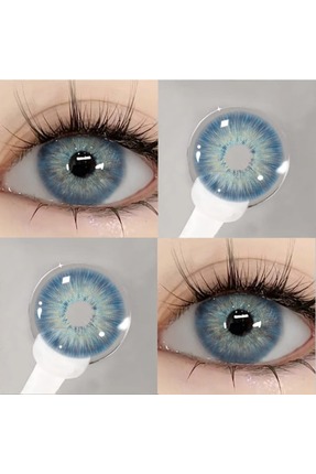 Axhara Newyork Bahama Blue Mavi Renkli Göz Kirpik Lens Yıllık Kullanım