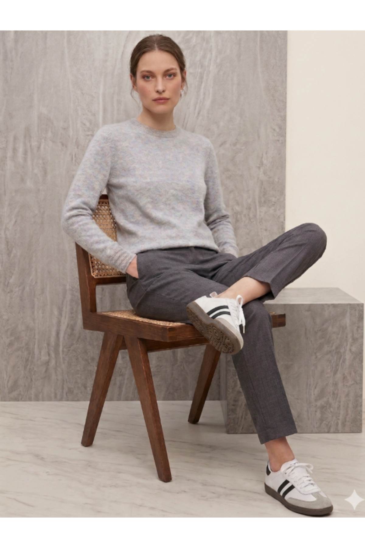 WOLMİNA SHOES  İKİ BANT BEYAZ KADIN SPOR AYAKKABI - Görsel 4