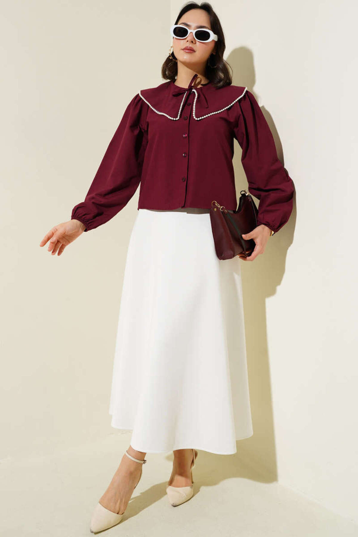 modayaselam  Denizci Yaka Kısa Gömlek - Görsel 2