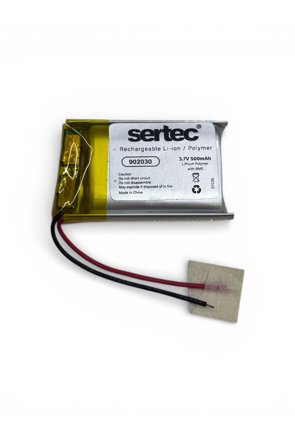 Sertec 902030 3.7v 500 mAh Li-polymer Pil (devreli/1.5a)