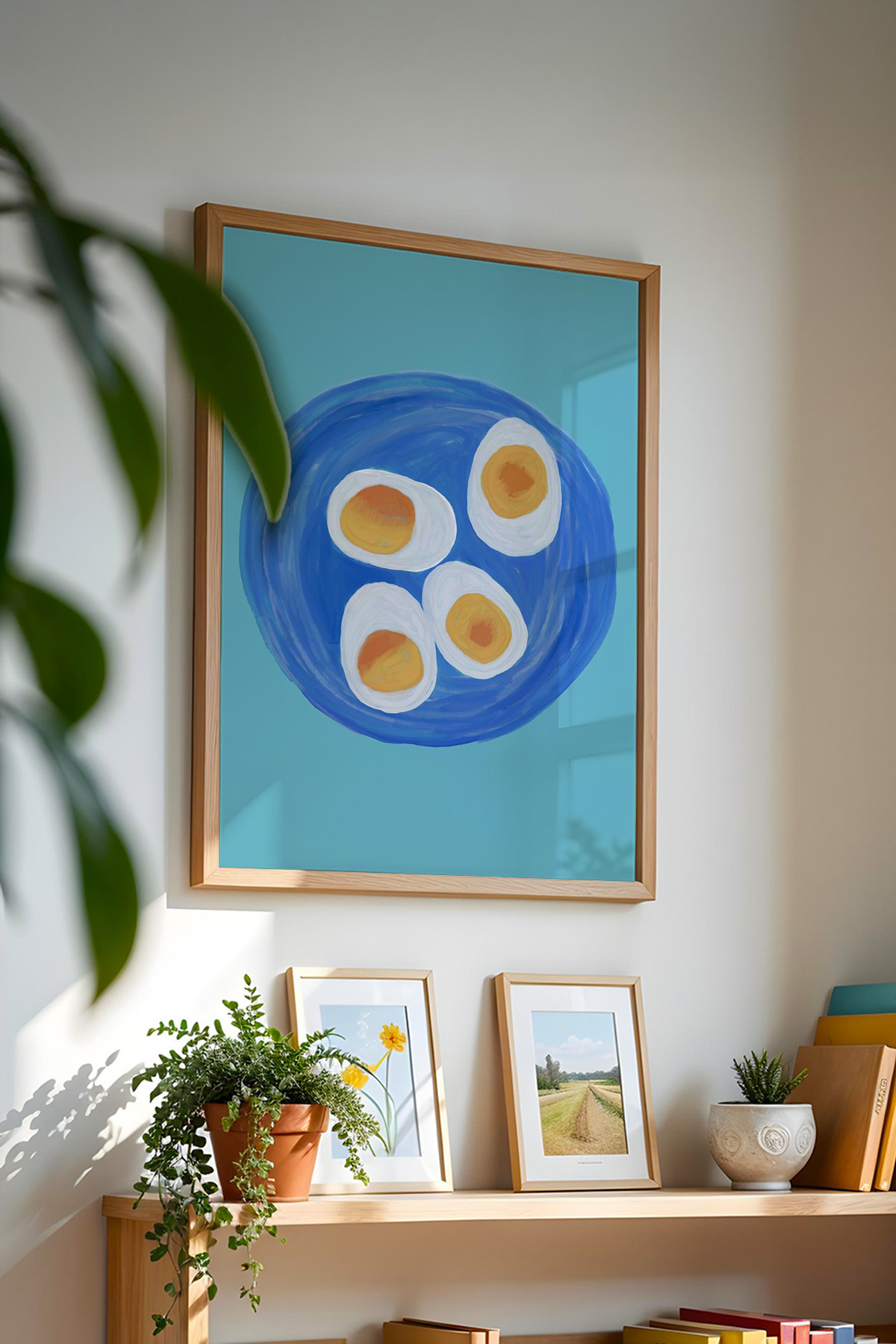 Yumurta Desenli Tablo Minimal Mutfak Poster Duvar Dekoru Çerçevesiz