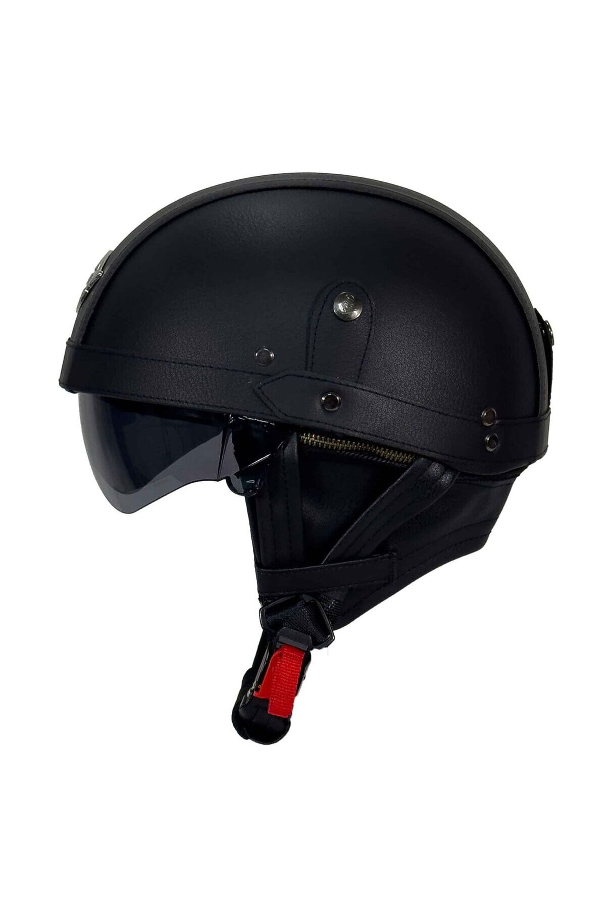 Tex 701ZN Deri Miğfer Kask (Siyah) - Fiyatı