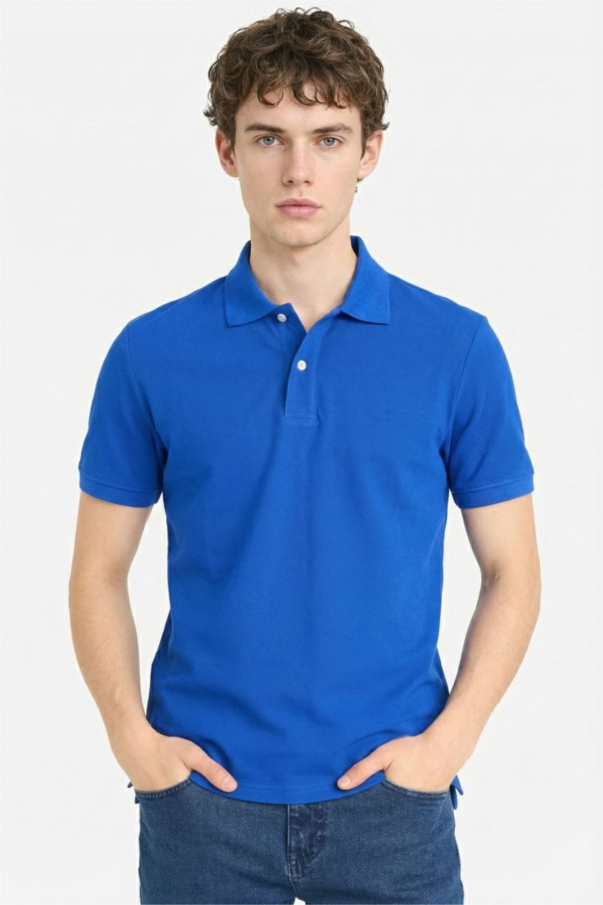 Defacto Men's T-Shirt E9504Ax/Be835 Sax