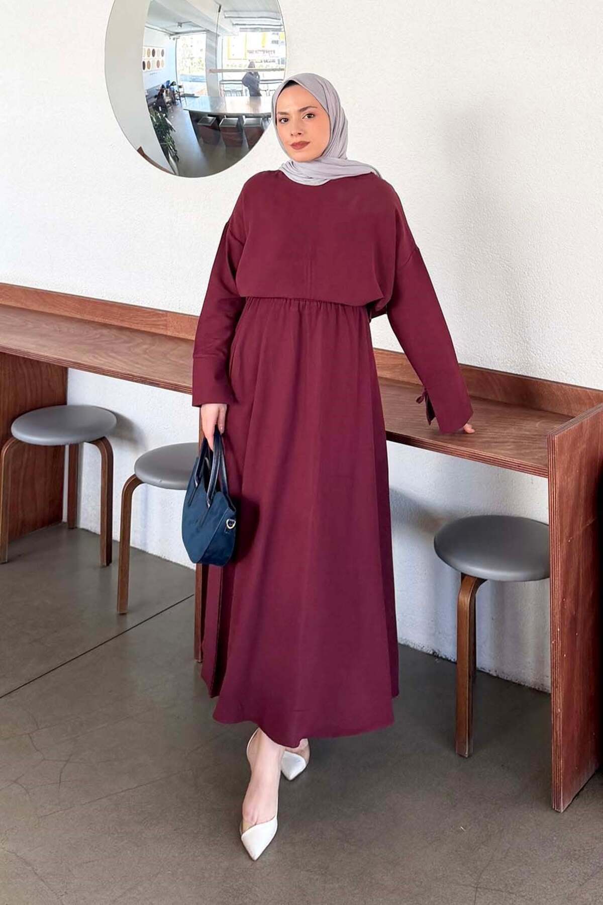Lamelif Sleeve Piping Detailed Suit Plum