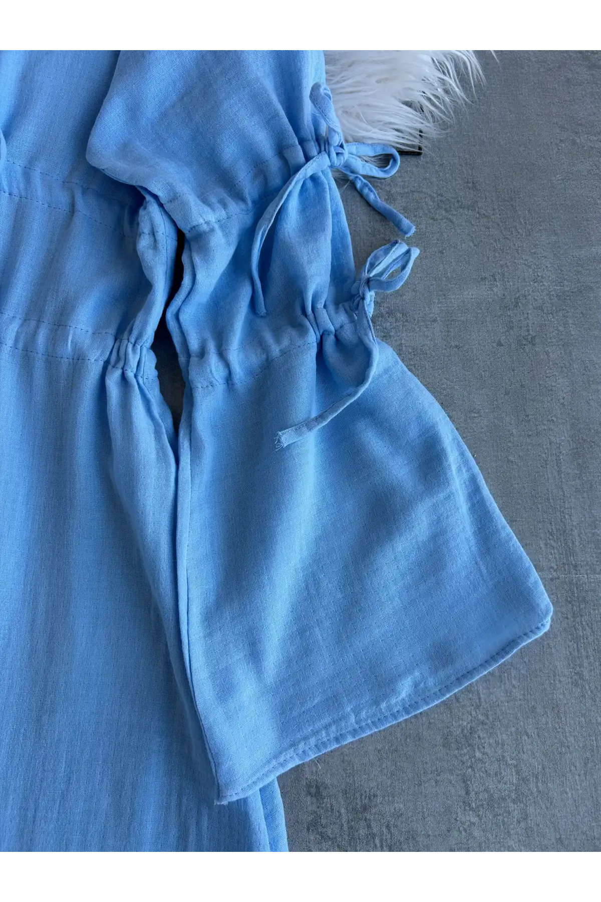 modabetce  MÜSLİN TESETTÜR ELBİSE - Görsel 3