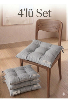 Mirayra Tekstil Modern 4’lü Sandalye Minderi Takımı - Minder Seti (40x40 cm)