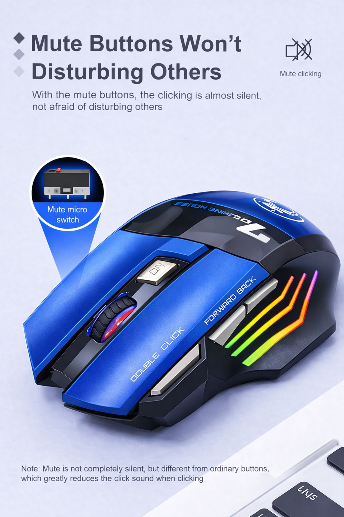 Rabbit Tech Gw-X7 7 Tuşlu Sessiz 2.4g Wireless Bluetoothlu Şarj Rabbit Tech Gw-X7 7 Tuşlu Sessiz 2.4g Wireless Bluetoothlu Şarj