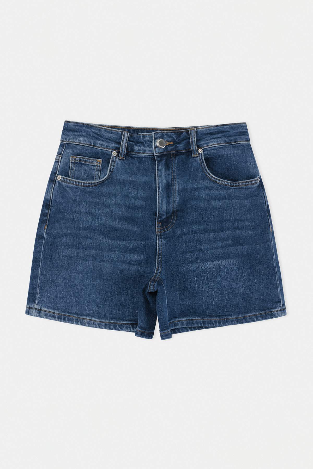 Trendyolmilla  Mavi %100 Pamuk Yüksek Bel Denim City Şort TWOSS26SR00108 - Görsel 5