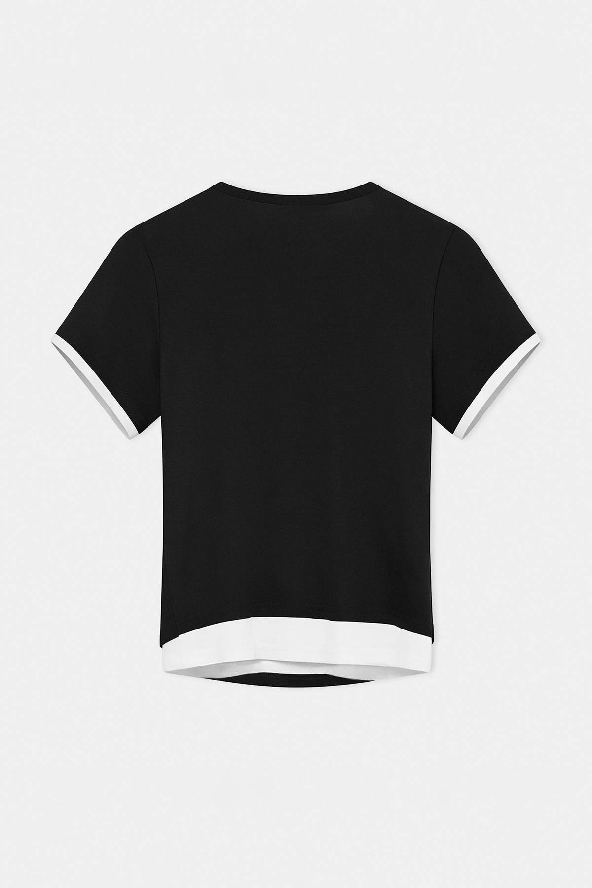 Trendyolmilla  Degaje Yaka Body İçlikli Kısa T-shirt - Görsel 2