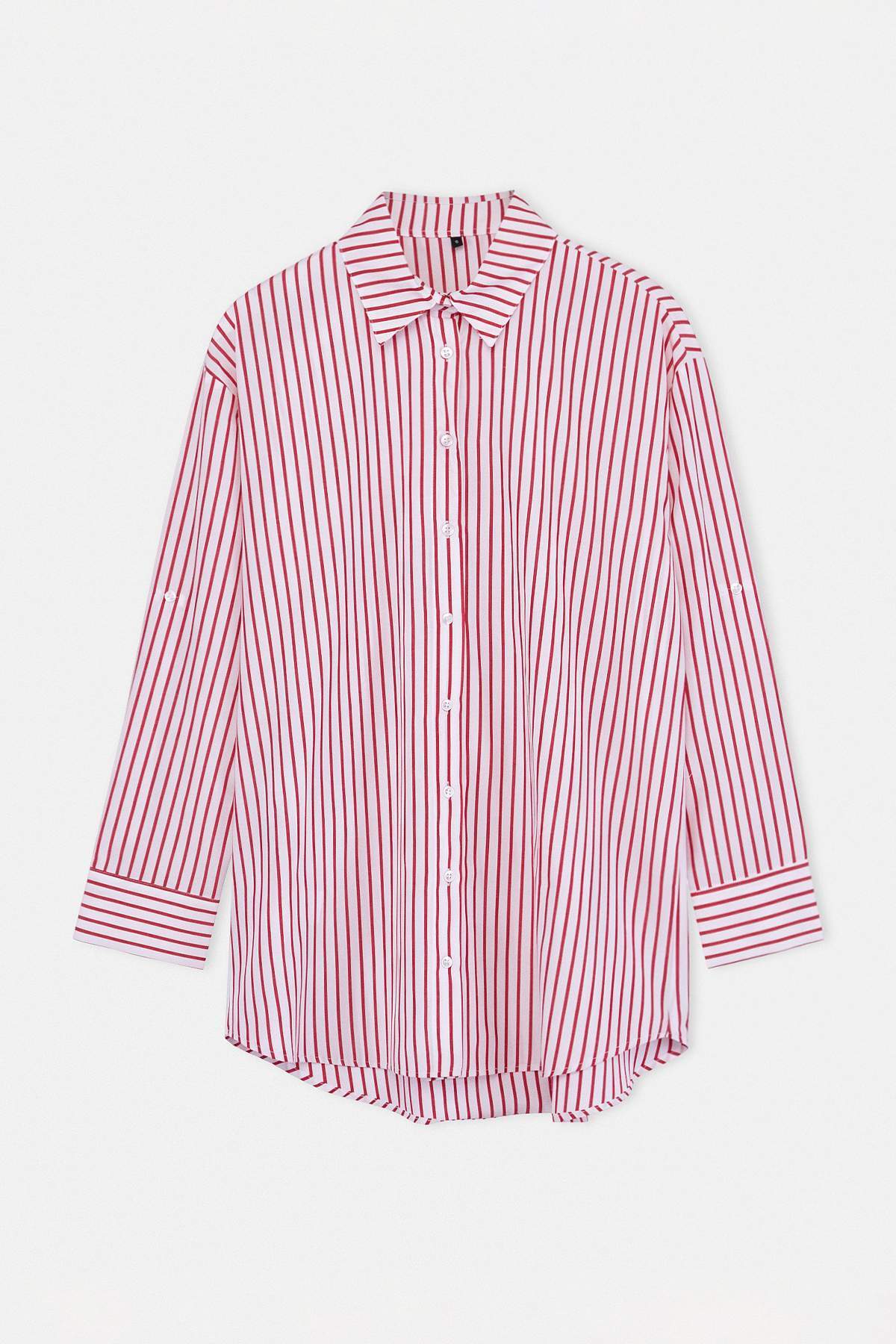 Trendyolmilla  Plaj Giyim Kırmızı Çizgili Dokuma Maxi Gömlek TBESS22GO0664