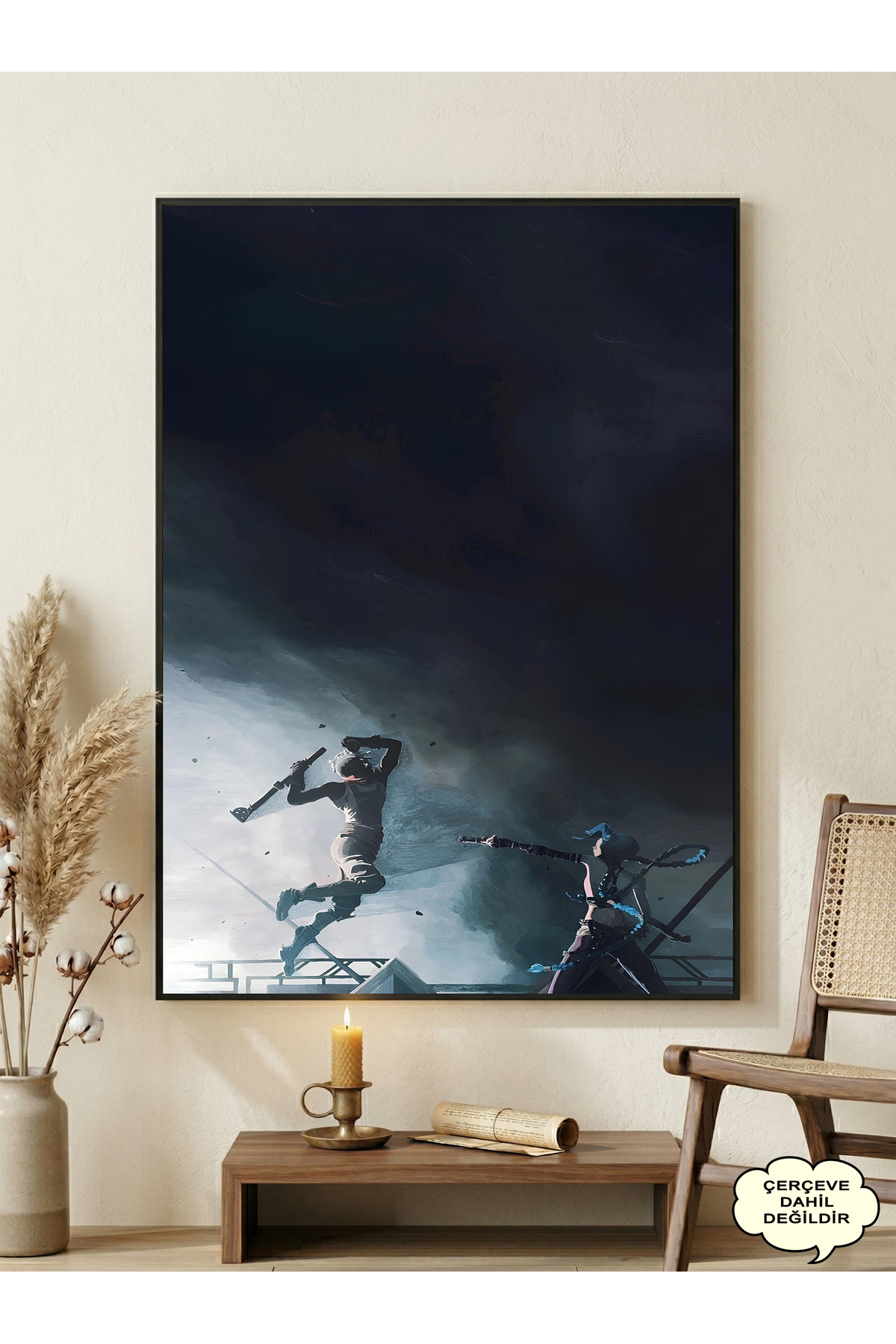 postercraft Arcane Jinx and Ekko Enemy Modern Panel Tablo Poster