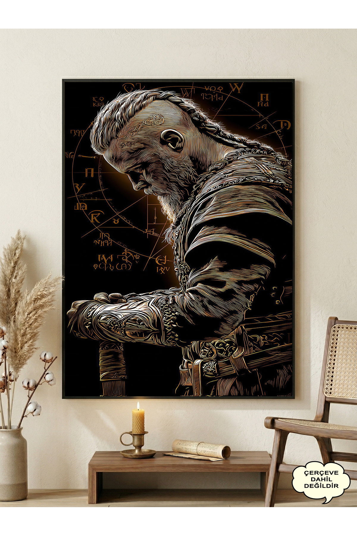 postercraft Vikings Ragnar Lothbrok Art Modern Panel Tablo Poster