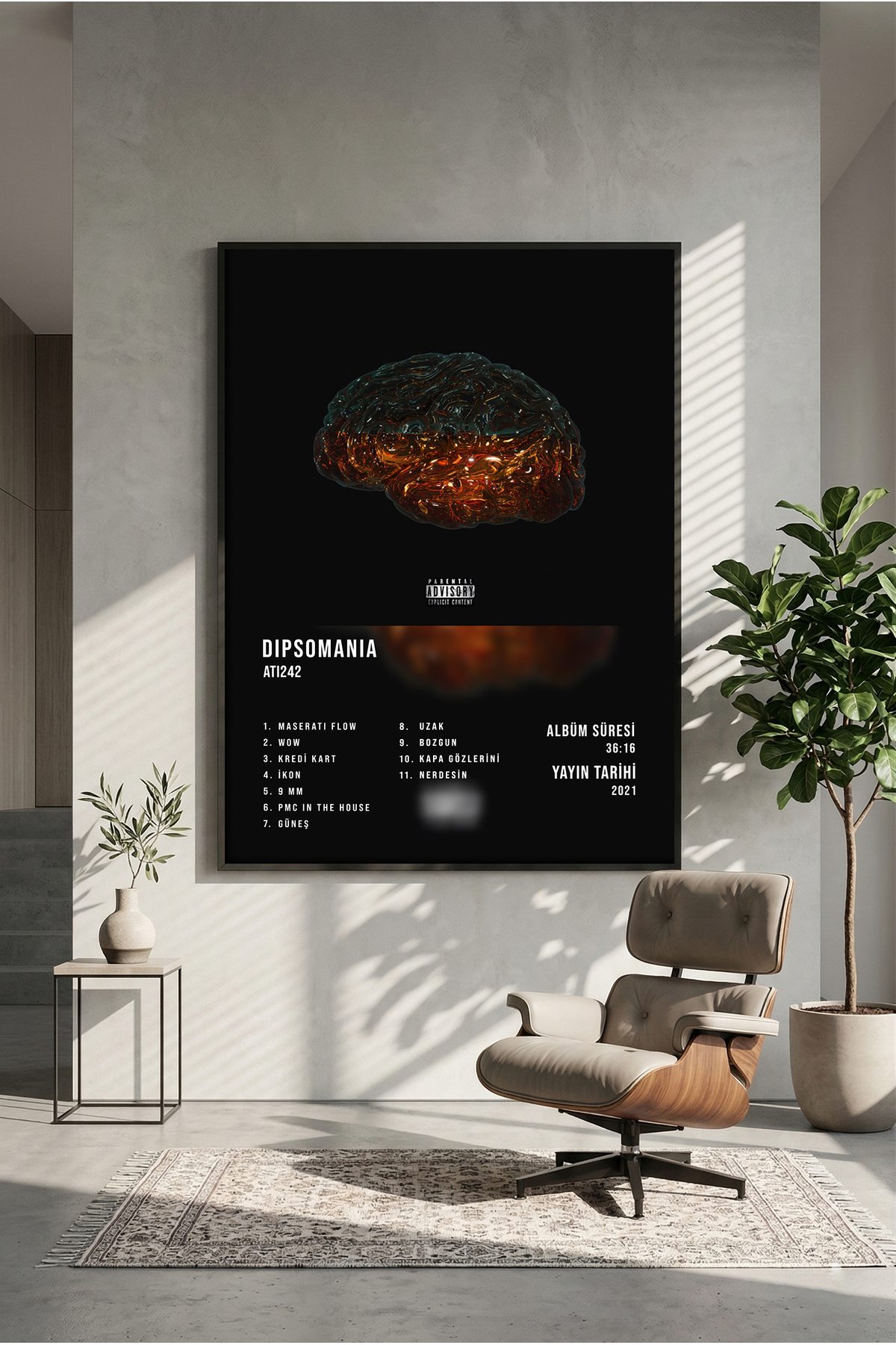 アート・デザイン・音楽 2G n.47 Paulo David postercraft Ati242 DIPSOMANIA Albüm Tasarım Ahşap Tablo Poster
