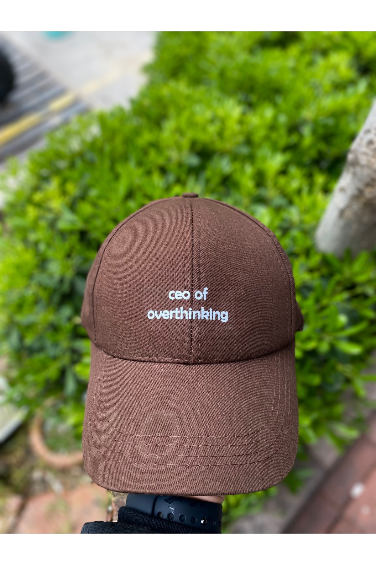 sf collection Unisex Ceo Of Overthinking Baskılı Spor Şapka, Ayarlanabilir Pamuklu Cap Günlük Kombin Şapkası görsel 3