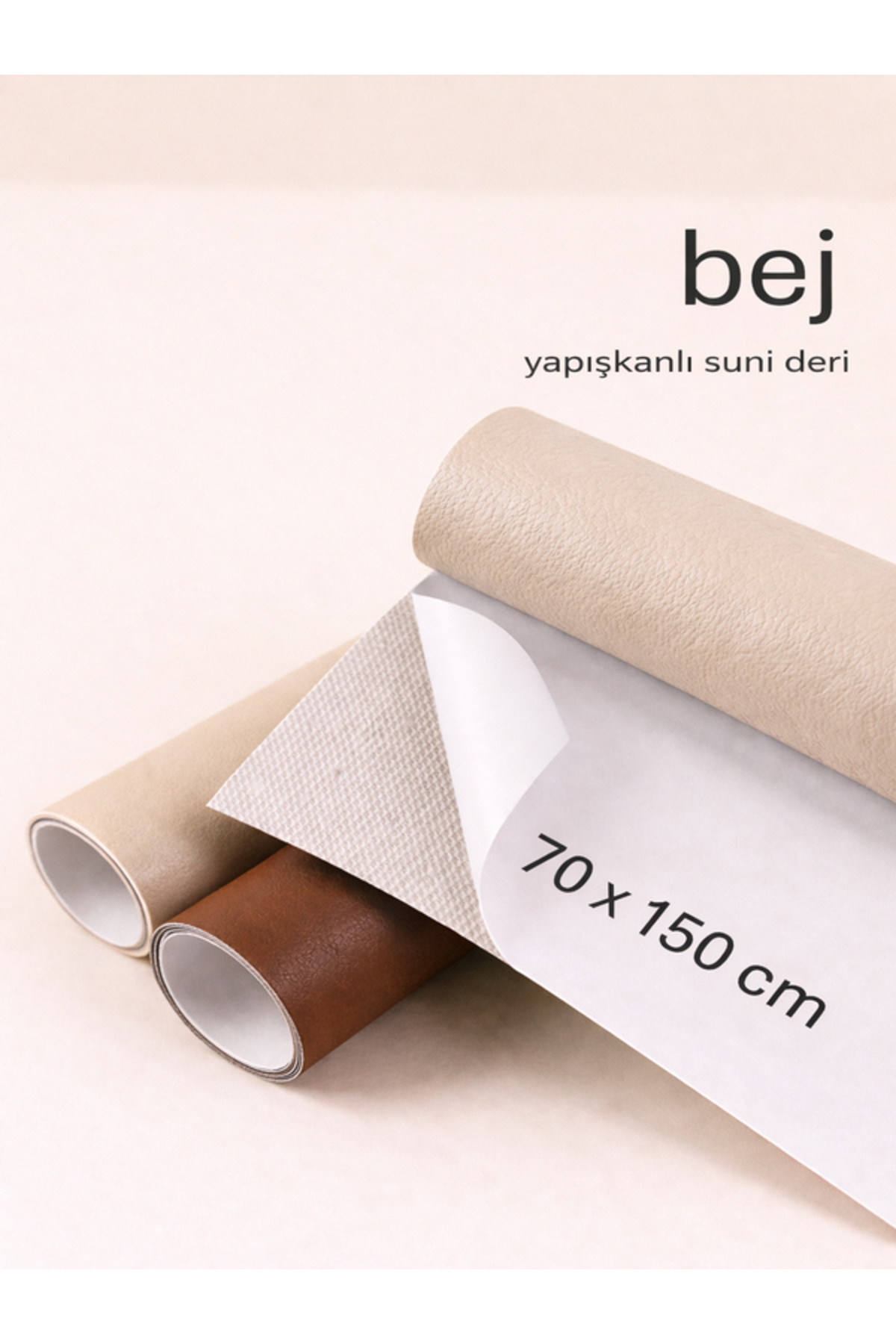 Extra Adhesive Faux Leather - Beige 70x150 cm