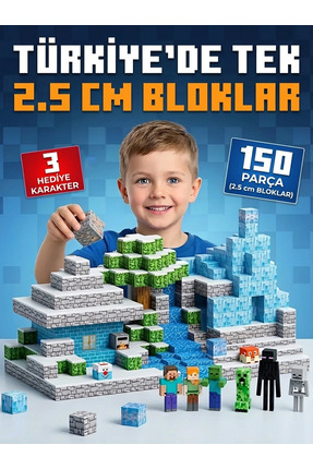 magnetcraft Buzul Mıknatıslı Manyetik Blok Seti 150 Parça 2.5cm Büyük Boy Man...