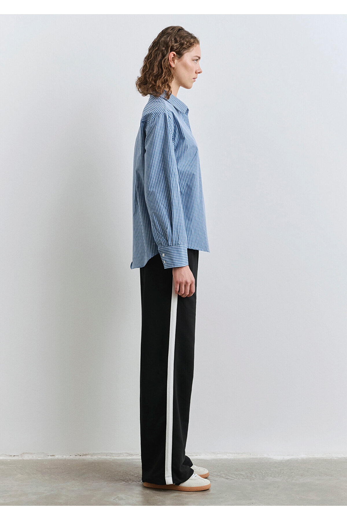 Kareli Gömlek Loose Fit / Bol Rahat Kesim 1211203-84598 — آبی — تصویر 5 از 5