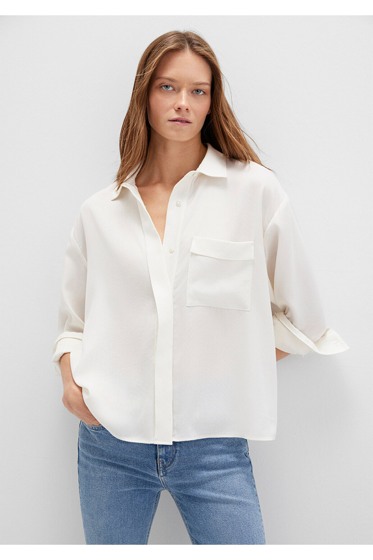 Mavi Soft-Premium Ekru (TENCEL™) Liyosel Gömlek Oversize / Geniş Kesim 1211354-80194 — اکرو