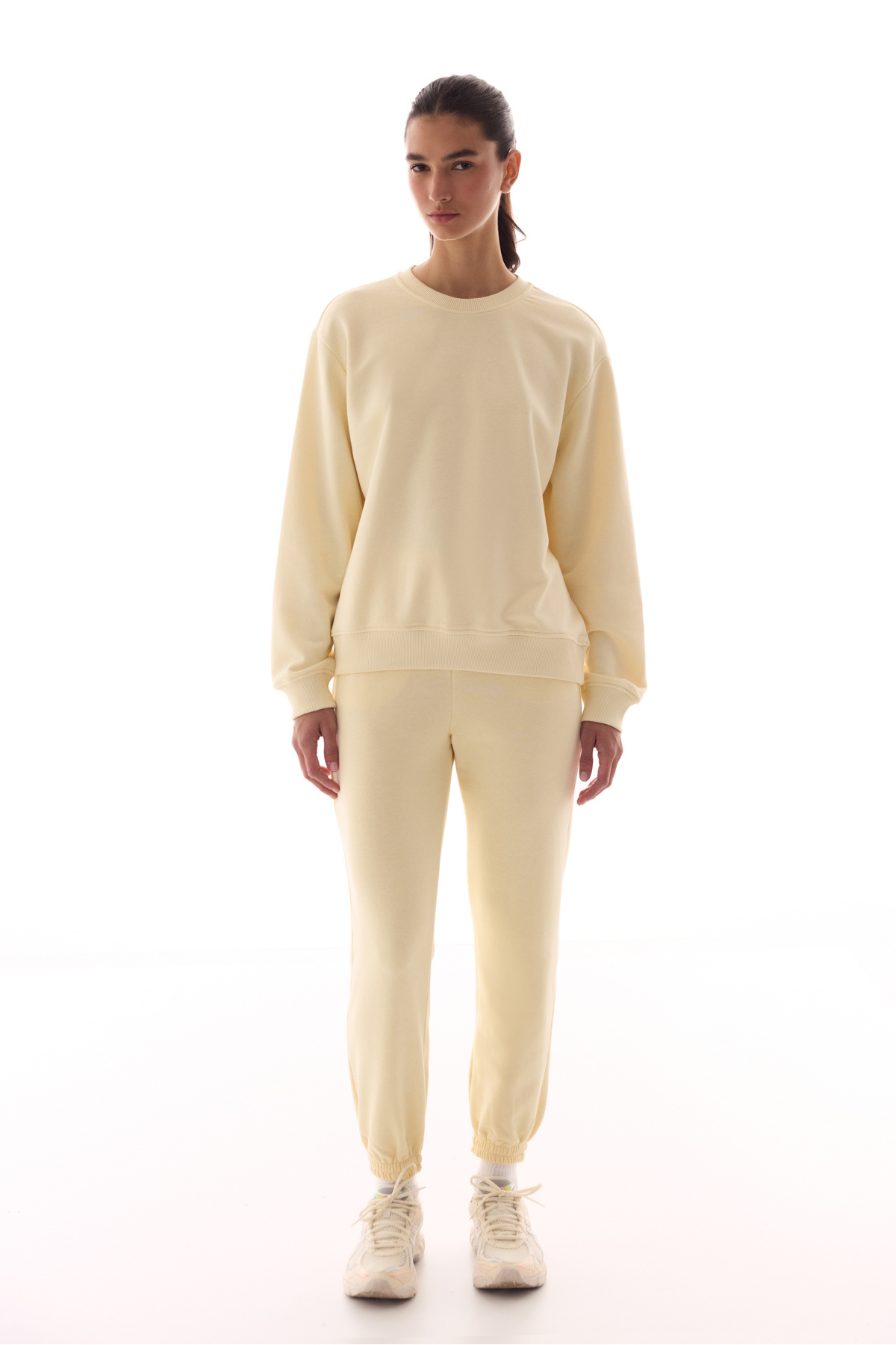 Penti  Ekru Bisiklet Yaka Regular Kesim Pamuklu Sweatshirt - Görsel 3