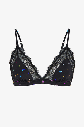 Penti Siyah Micro Lace Triangle Sütyen