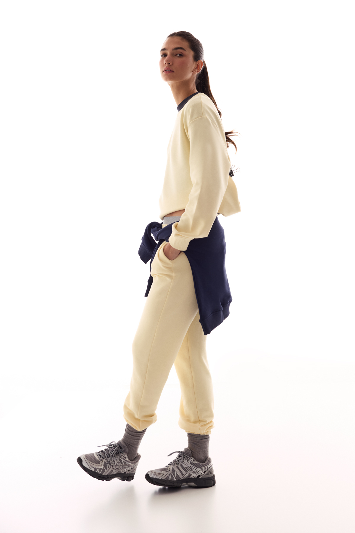 Penti  Ekru Bisiklet Yaka Regular Kesim Pamuklu Sweatshirt - Görsel 6