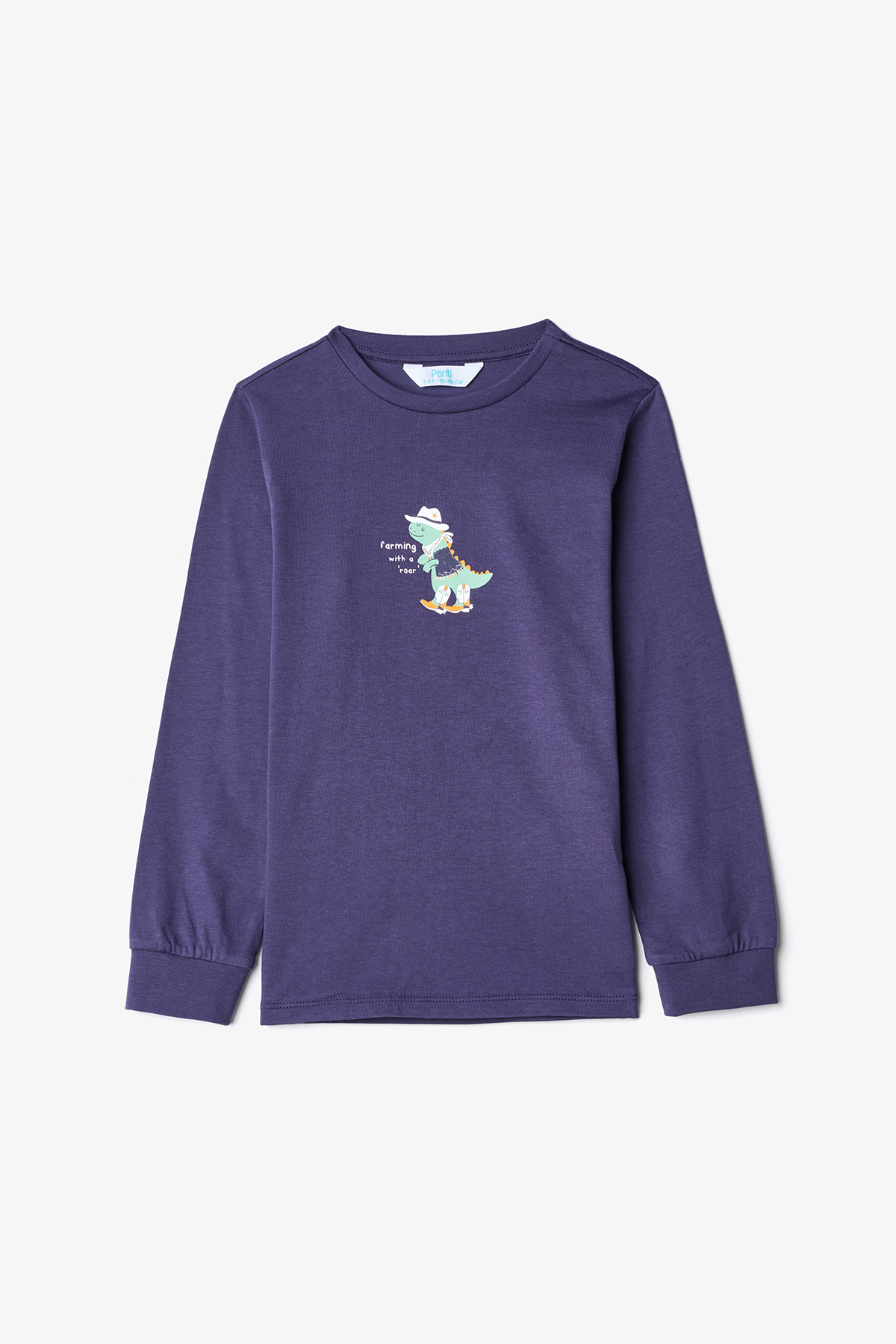 Penti Erkek Çocuk Dino Farm Çizgili Pamuklu Uzun Kollu 2'li Pijama Takımı fotoğrafı 7 (önizleme)