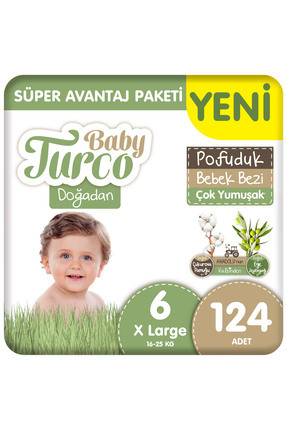 Baby Turco Doğadan Süper Avantaj Paketi Pofuduk Bebek Bezi 6 Numara Xlarge 12...