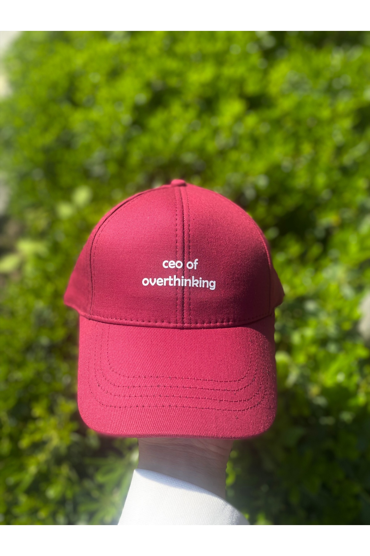 sf collection Unisex Ceo Of Overthinking Baskılı Spor Şapka, Ayarlanabilir Pamuklu Cap Günlük Kombin Şapkası görsel 6
