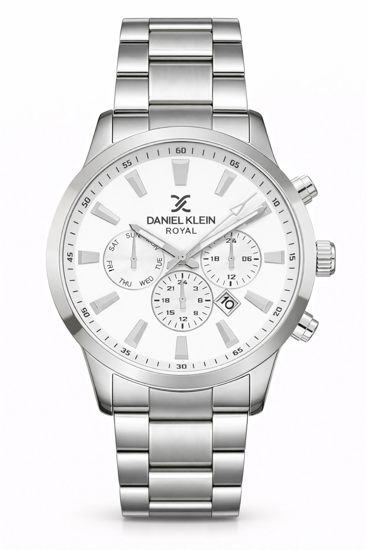 Daniel Klein  Çelik Kordon&Kasa Takvimli Erkek Kol Saati+Bileklik Gümüş-Beyaz zmdk1133 - Görsel 5