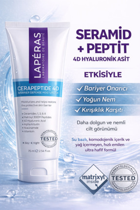 LAPERAS Seramid Peptit Yüz Kremi Bariyer Onarıcı Yoğun Nemlendirici Kırışıklı...