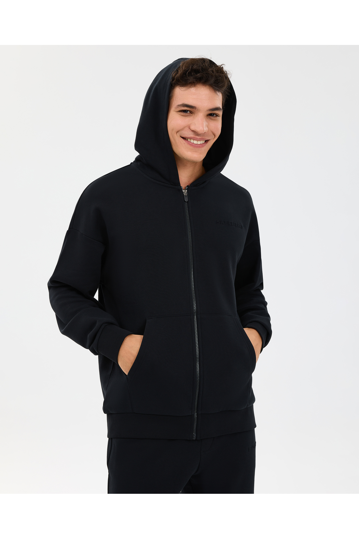 haru8787hnです Skechers M Essential Full Zip Hoodie Sweatshirt Erkek Siyah