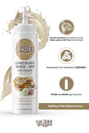 Valse Gerçek Beyaz Çikolatalı Sos (Glutensiz) 330 Gr Waffle & Pankek & Meyve ...