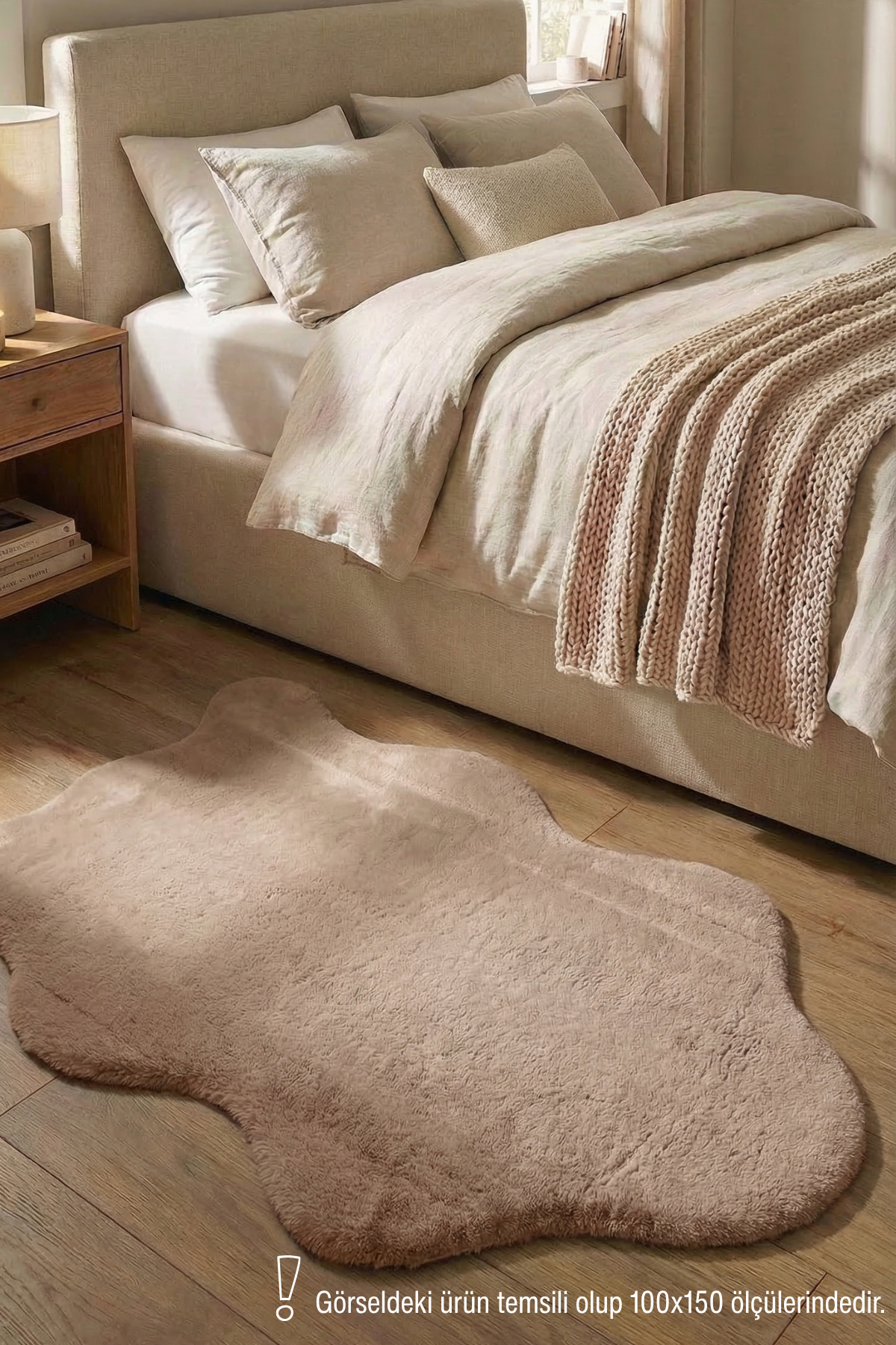 Yuma Brown Plush Coat Rug-Soft-Washable-Modern-Decorative