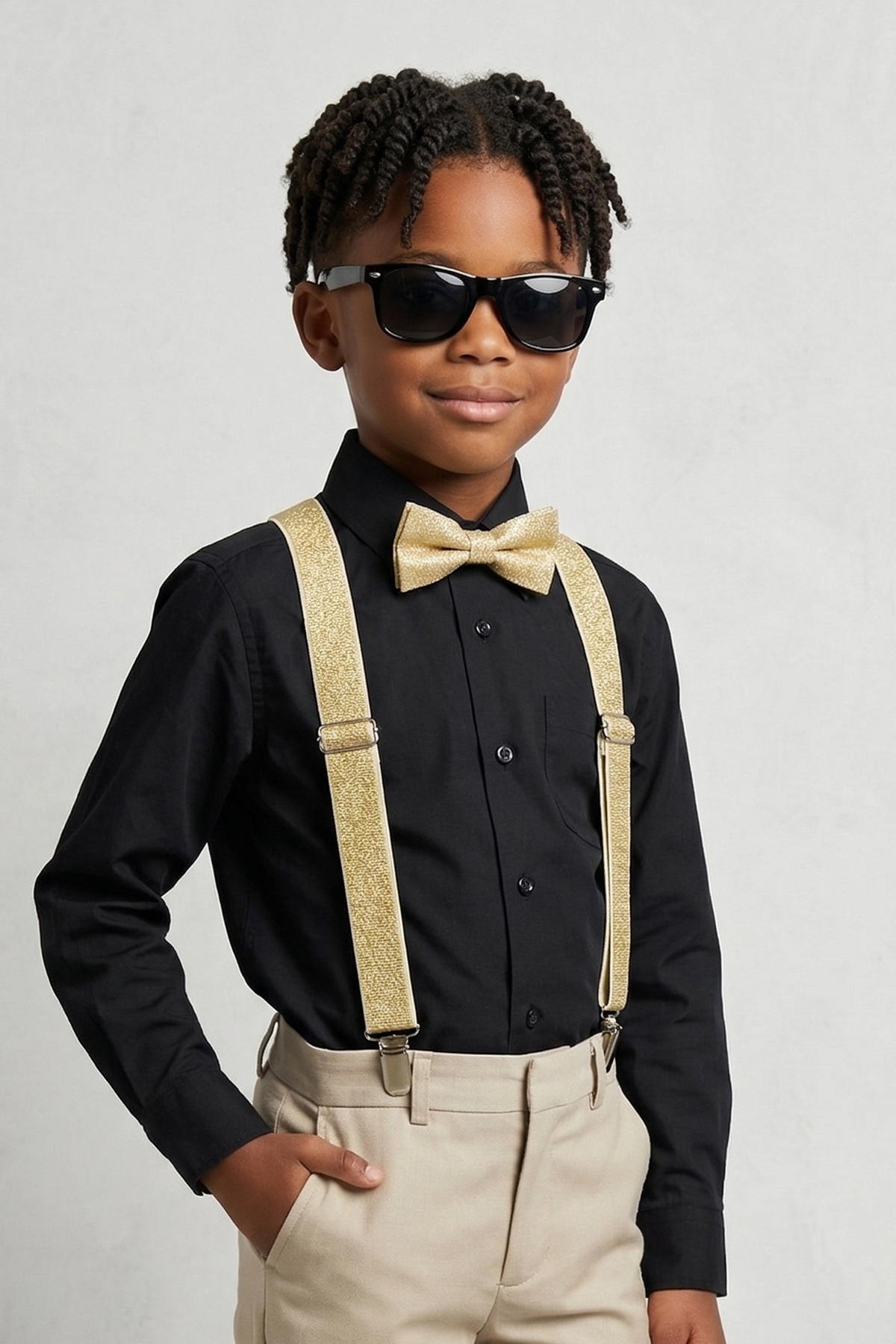 BOY'S SUSPENDERS and BOW TIE 1-12 YEARS OLD COMPATIBLE