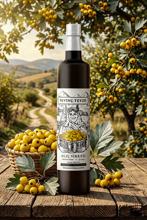 Organik Teyze Sevinç Teyze Alıç Sirkesi Doğal Fermantasyon Hawthorn Vinegar 5...