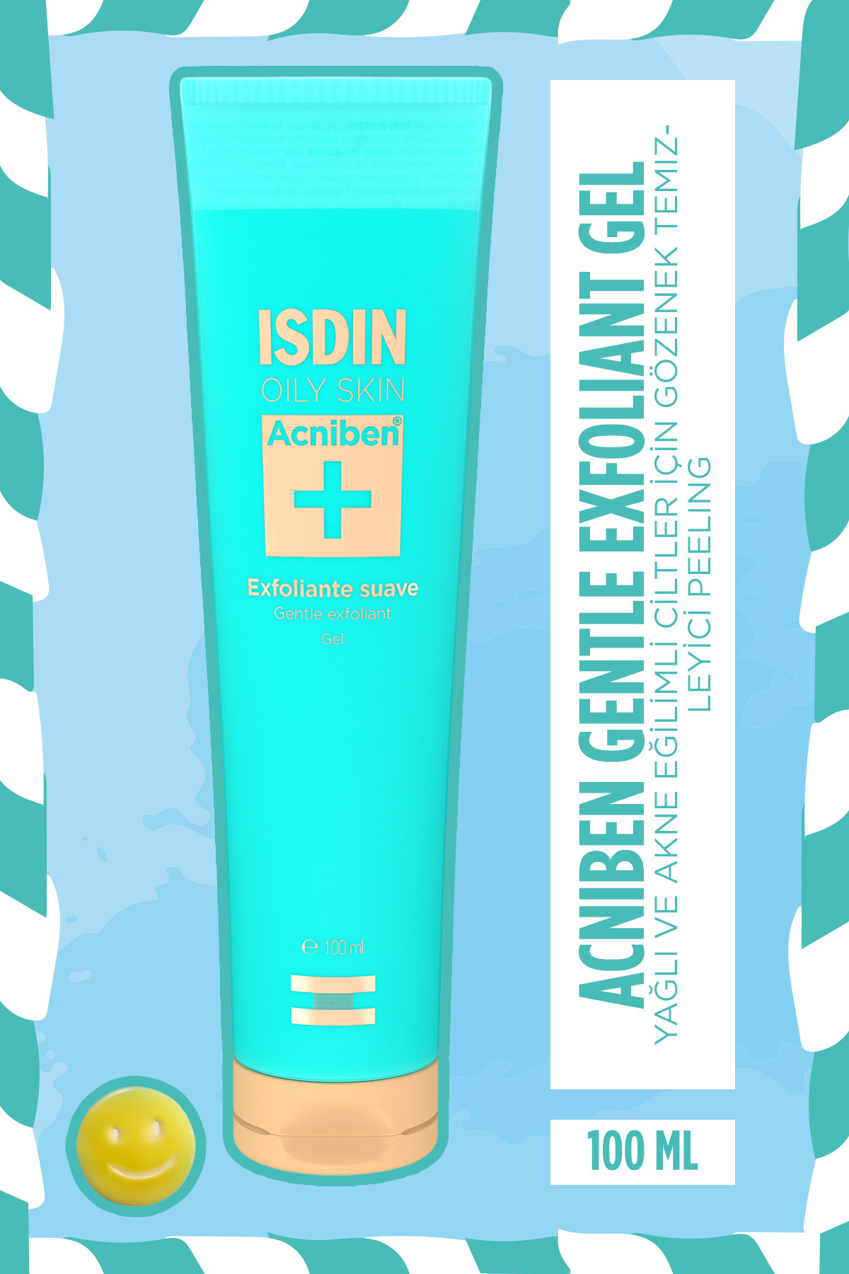 ISDIN ژل لایه بردار ملایم آکنیبن ۱۰۰ میلی لیتر، پاک کننده منافذ پوست، مناسب برای پوست چرب و مستعد آکنه — TYC831421C098F6908