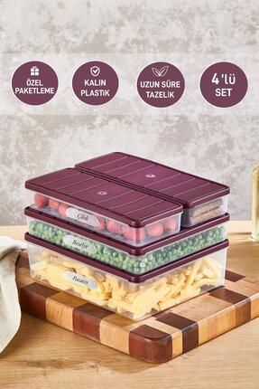 SELKA HOME 4'lü Set Nora Organizer Buzdolabı Buzluk Düzenleyici Saklama Kabı(...