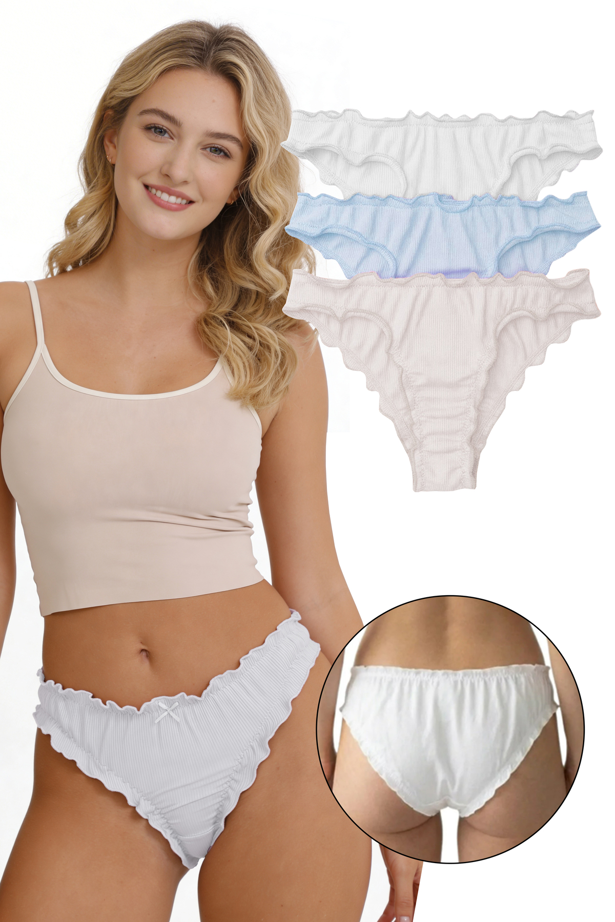 Women's Modal Cotton Lycra Corded Panties 3-Pack