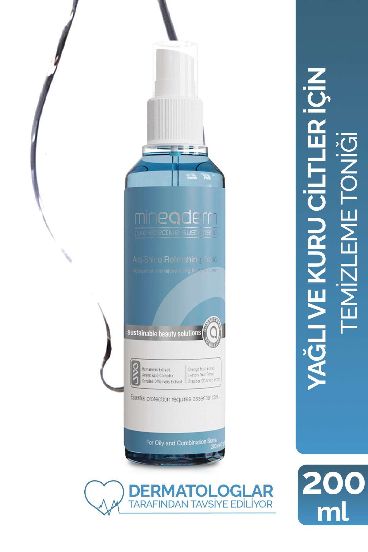 mineaderm Yağlı Ve Karma Ciltler İçin Canlandırıcı Tonik/anti-shine Refreshing Tonic — 8680525350099