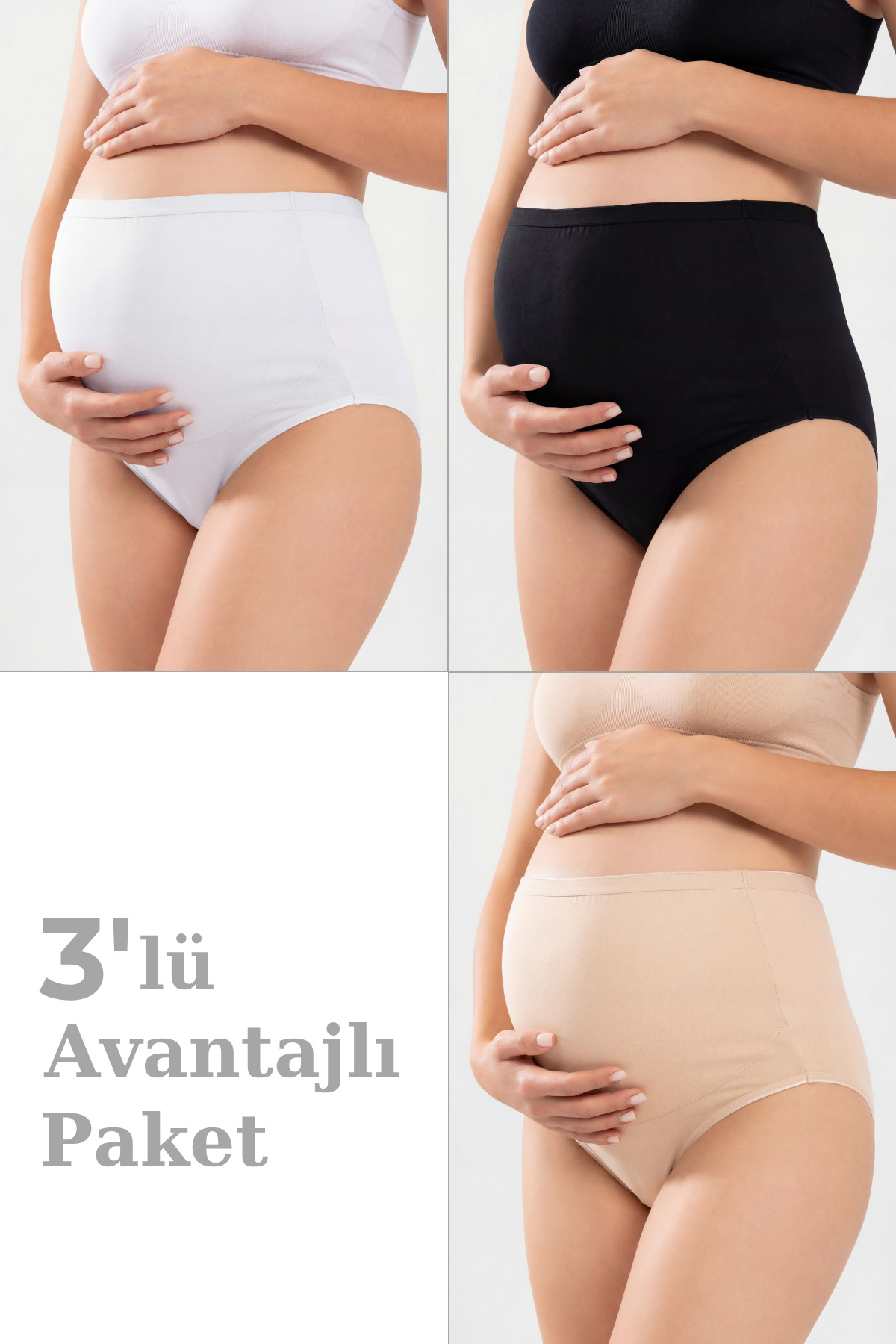 Arma Yıldız 3-paket ženskog šarenog pamučnog likra donjeg veša za trudnice sa...