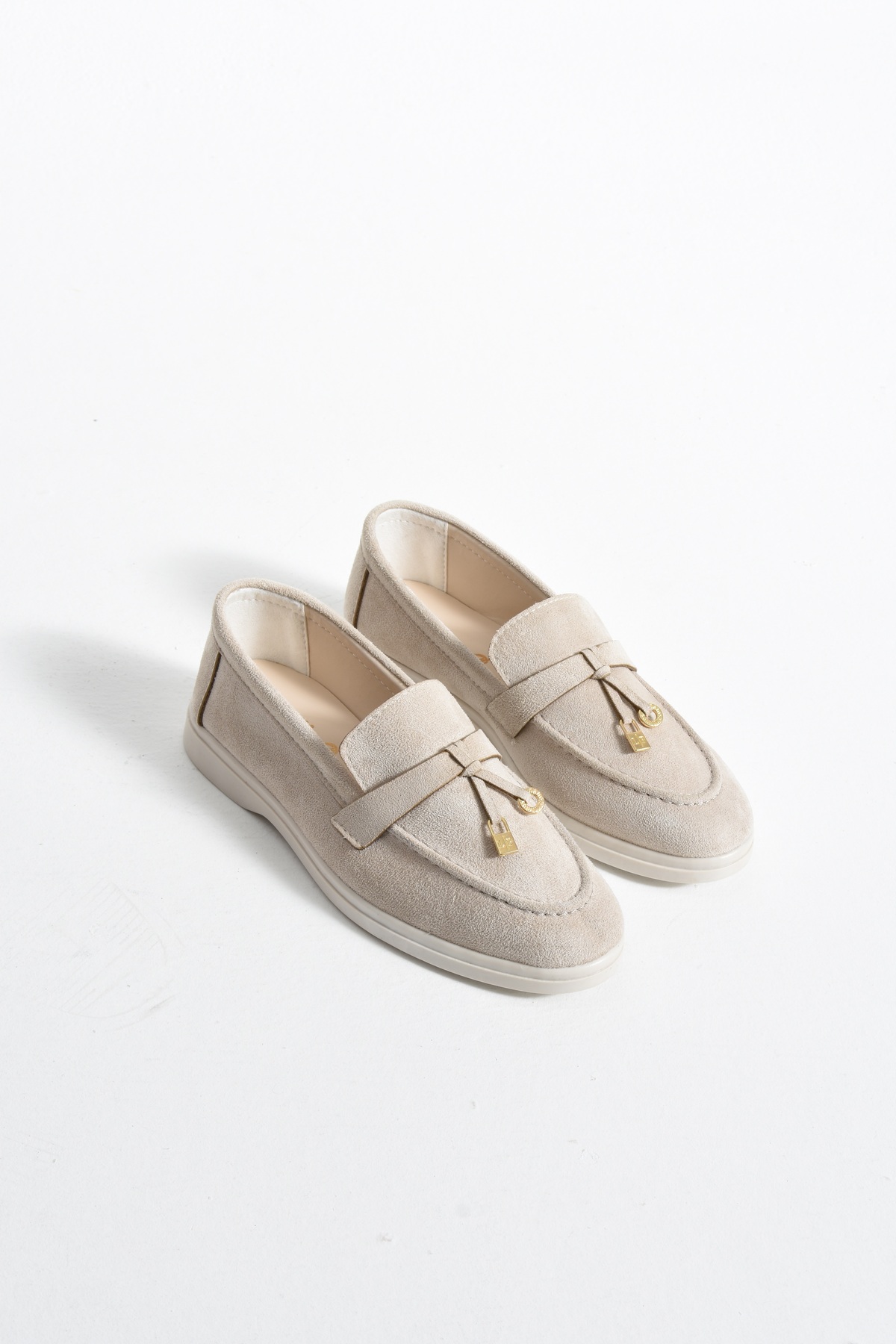 Genel Markalar Günlük Giymelik Kadin Loafer Suet Ayakkabı Rumgayshoes görsel 3